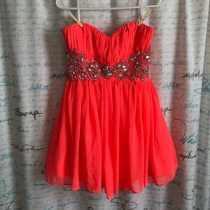 Hot coral dress